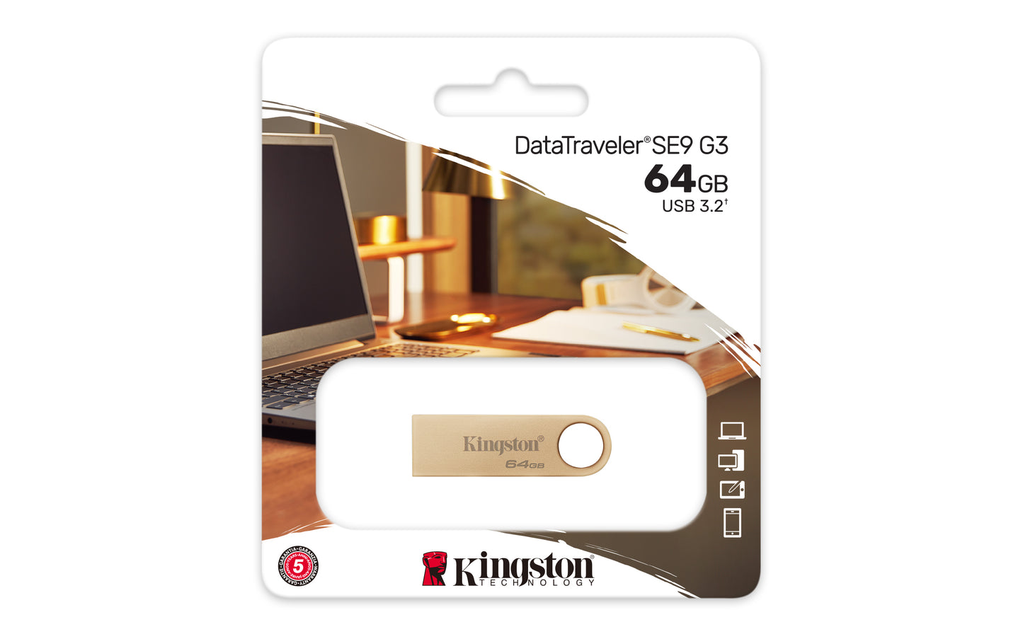 Памет USB Kingston Technology KINGSTON 64GB 220MB/s Metal USB 3.2 Gen 1 DataTraveler SE9 G3