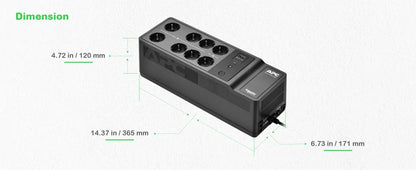 Line Interactive UPS тип кула APC Back-UPS UPS wall mountable / surface mountable AC 230V 300Watt 500VA output connectors 8