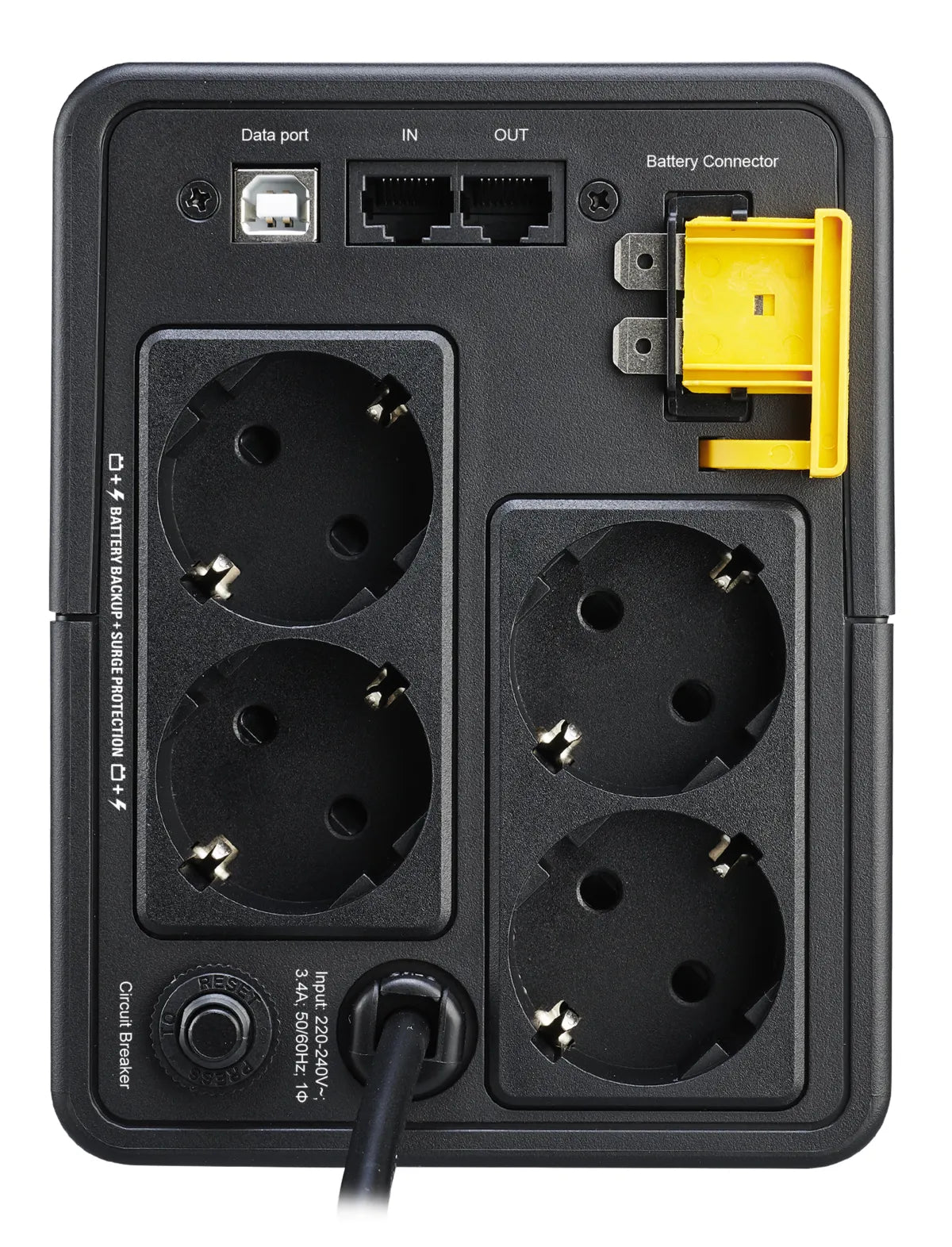 Line Interactive UPS тип кула APC Back-UPS BX Series BX750MI-GR UPS AC 230V 410Watt 750VA 9Ah output connectors 4