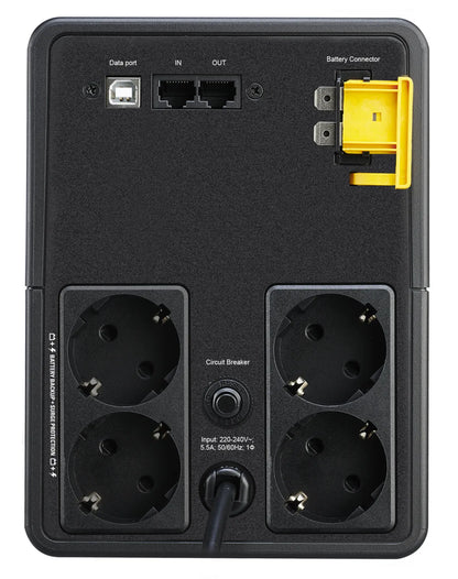 APC Back-UPS BX Series BX1200MI-GR UPS AC 230V 650Watt 1200VA 9Ah output connectors 4
