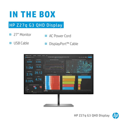 Бизнес монитор HP Z-Display Z27q G3 27inch IPS QHD 2560x1440 16:9 1000:1 350cd/m2 5ms HDMI 2.0 DP 1.4 4xUSB-A 3.2