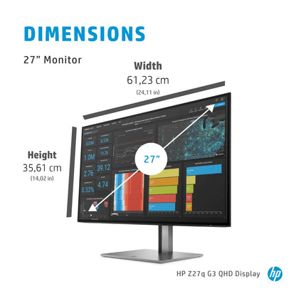Бизнес монитор HP Z-Display Z27q G3 27inch IPS QHD 2560x1440 16:9 1000:1 350cd/m2 5ms HDMI 2.0 DP 1.4 4xUSB-A 3.2