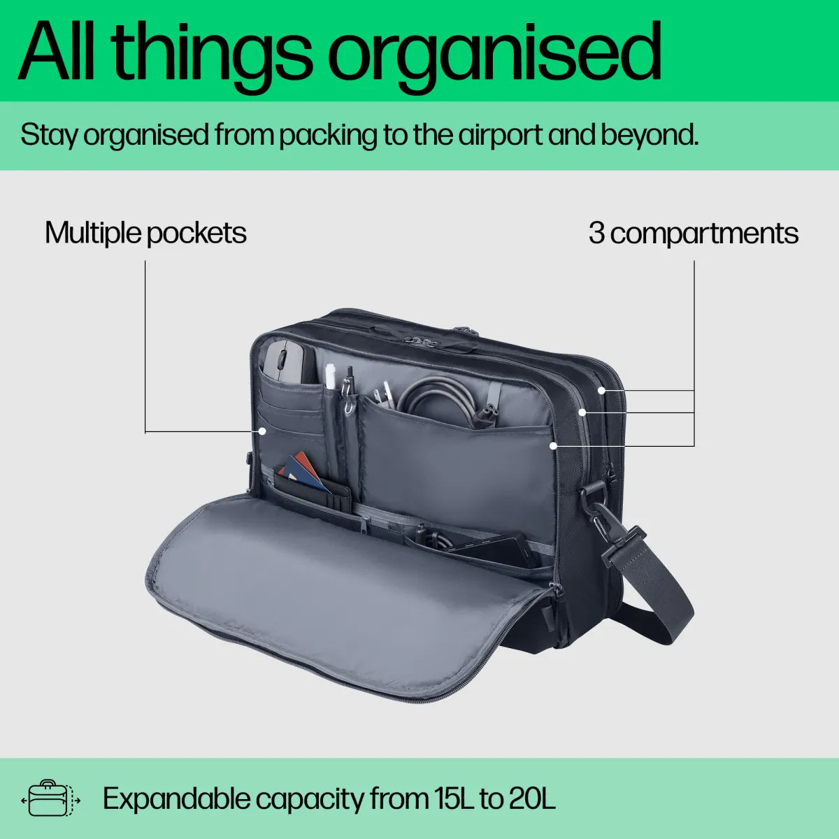 Чанта за преносим компютър HP Travel Plus 15L 14inch Laptop B Bag