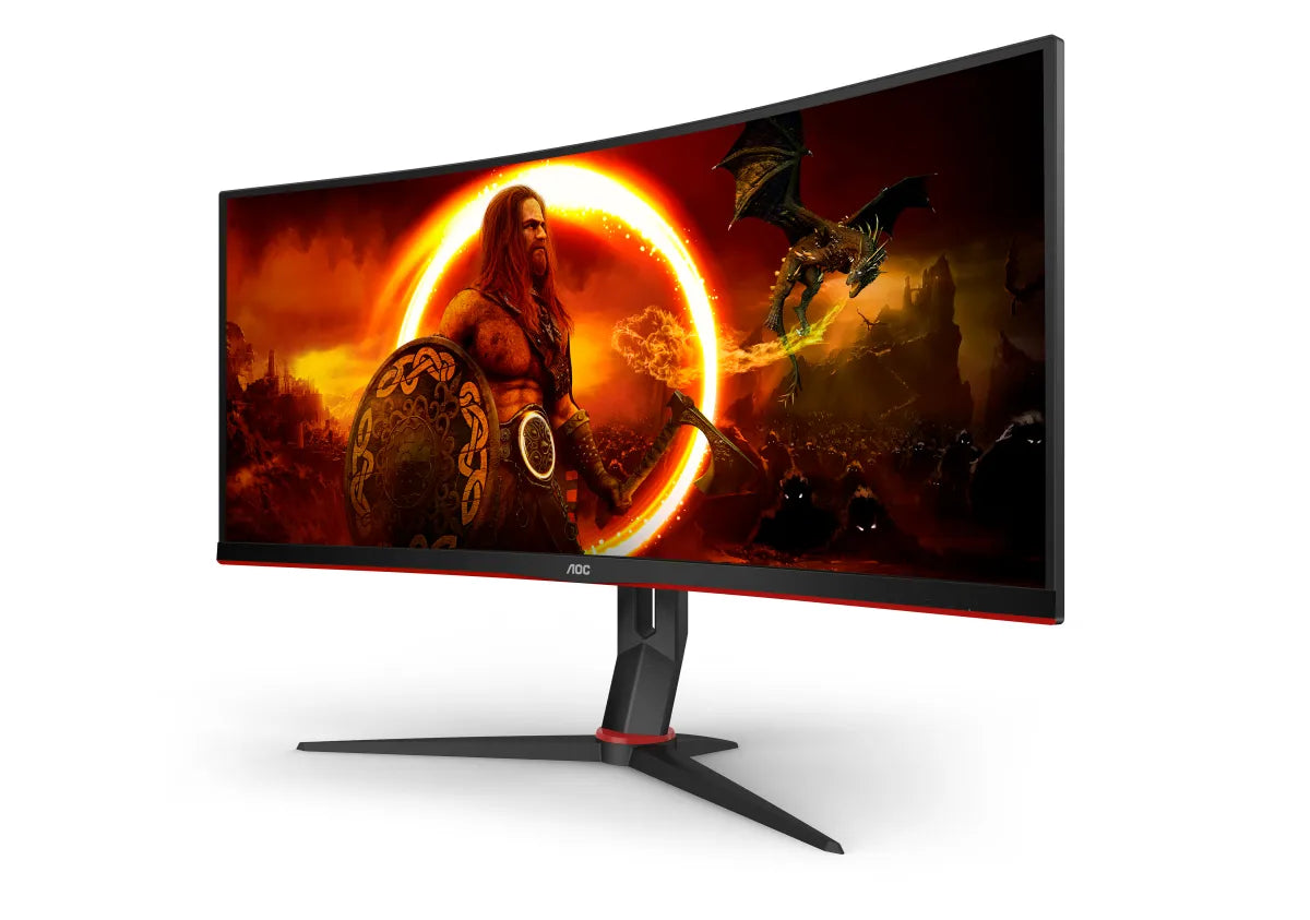 Гейминг монитор AOC CU34G2XP/BK 34inch 3440x1440 VA 180hz High adjustable Stand HDR400 Freesync Premium USB HUB 4x3.0 2xDP 2xHDMI