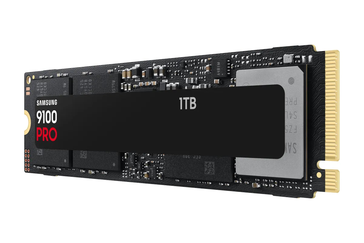 Вътрешни SSD Samsung 9100 PRO SSD NVMe M.2 1TB PCIe 5.0 14.700 MB/s Read 13.300 MB/s Write Internal SSD for Gaming and video editing Black