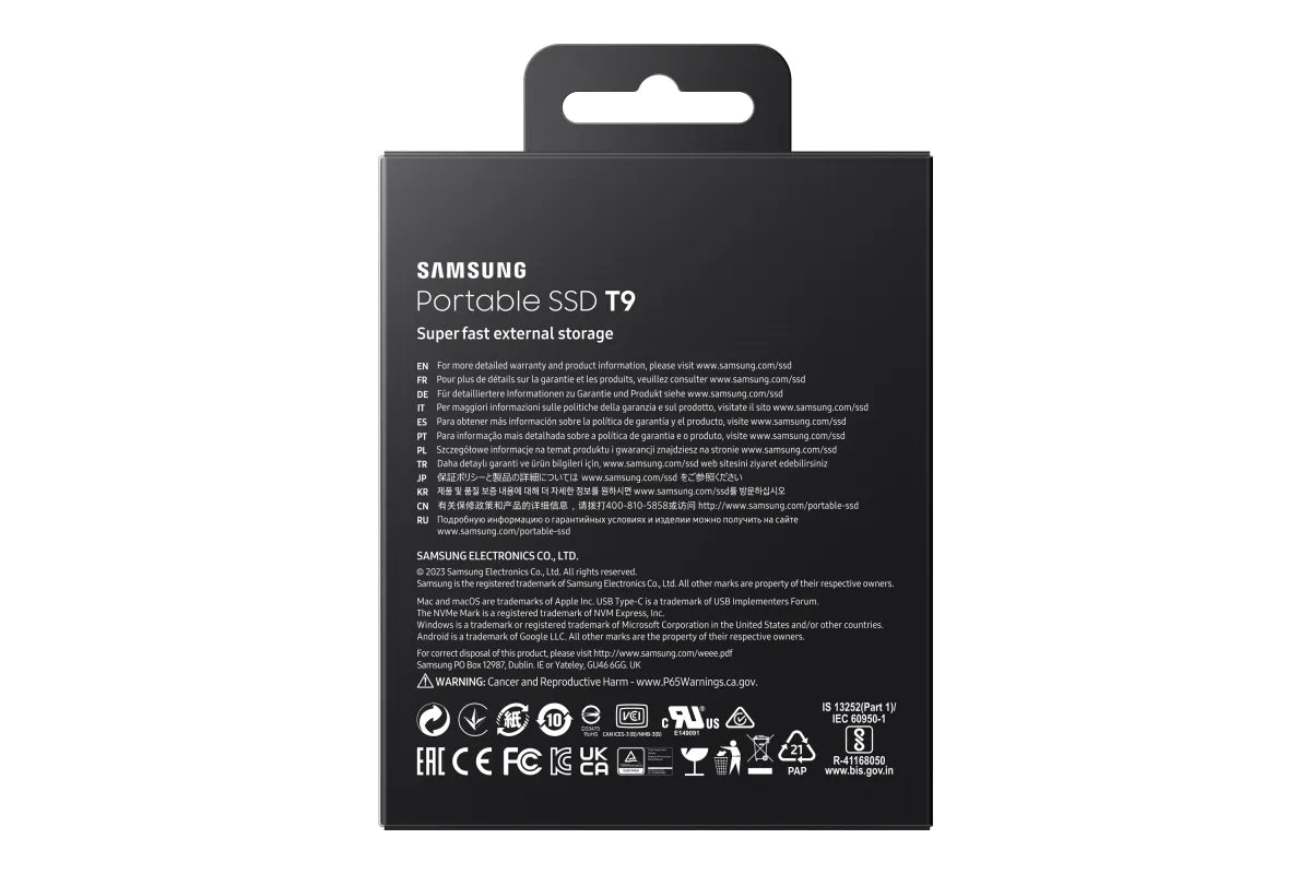 Външен SSD Samsung T9 2TB USB 3.2 Gen Portable Solid State Drive PSSD Black