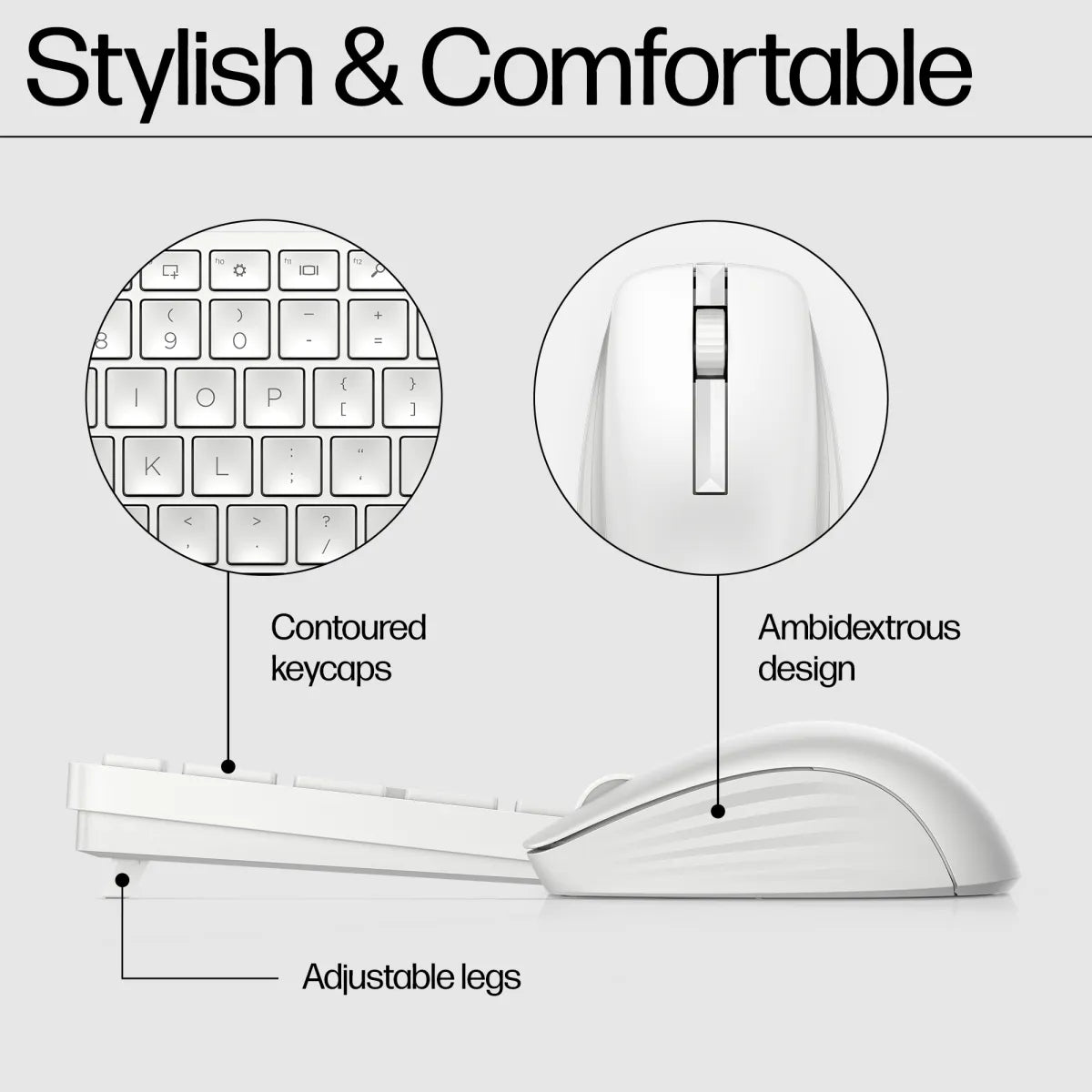 Мишка и клавиатура - безжични HP 655 White Wireless Keyboard and Mouse Combo