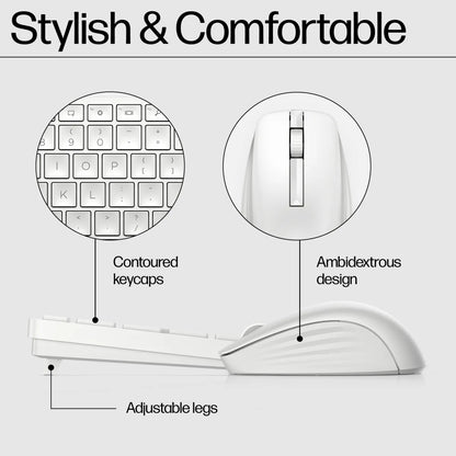 Мишка и клавиатура - безжични HP 655 White Wireless Keyboard and Mouse Combo