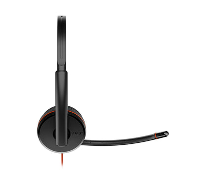 Бизнес слушалки HP Poly Blackwire 3220 Stereo USB-C Headset +USB-C/A Adapter