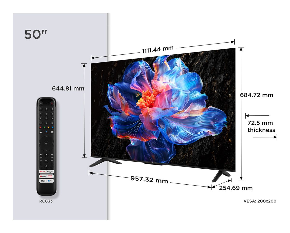 Телевизор TCL 50inch UHD 4K Android TV DVB Audio 2x10W HDR10 50P6K