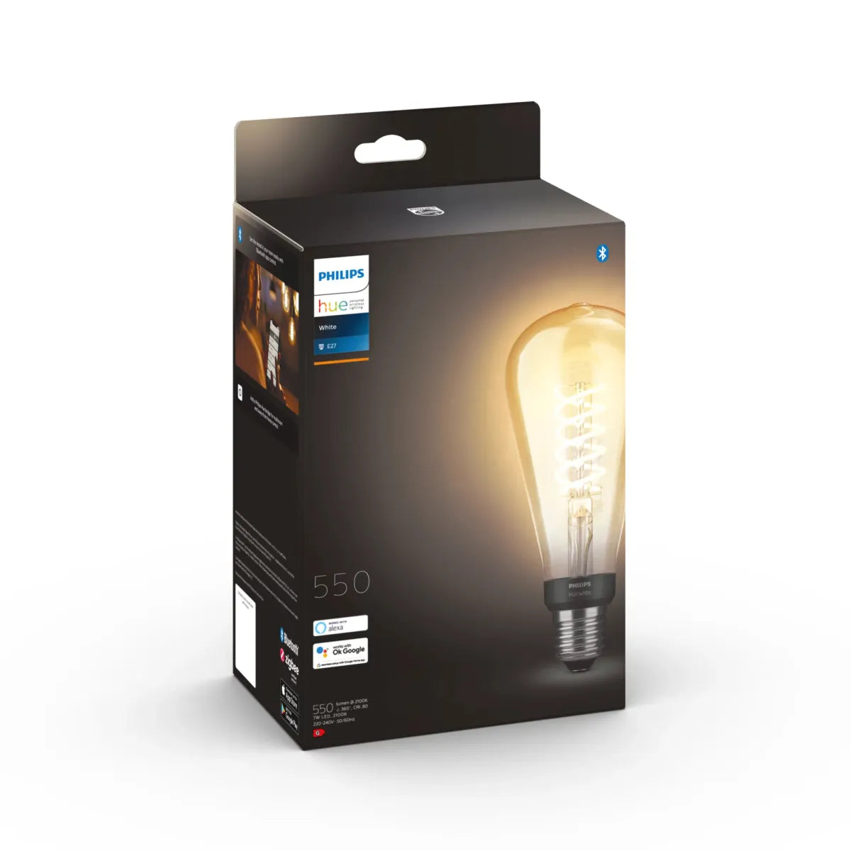 Крушки и Ламп Philips by Signify PHILIPS HueW 7W Fil ST72 EUR E27