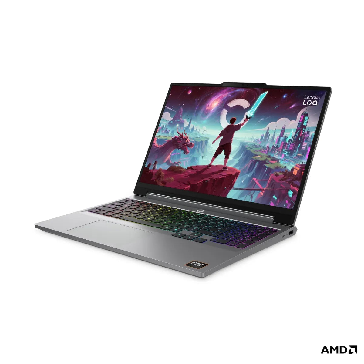 Гейминг преносим компютър Lenovo LOQ AMD Ryzen 7 250 15.3inch WUXGA AG 165Hz 32GB DDR5 1TB RTX5050 8GB NoOS Luna Grey 3y