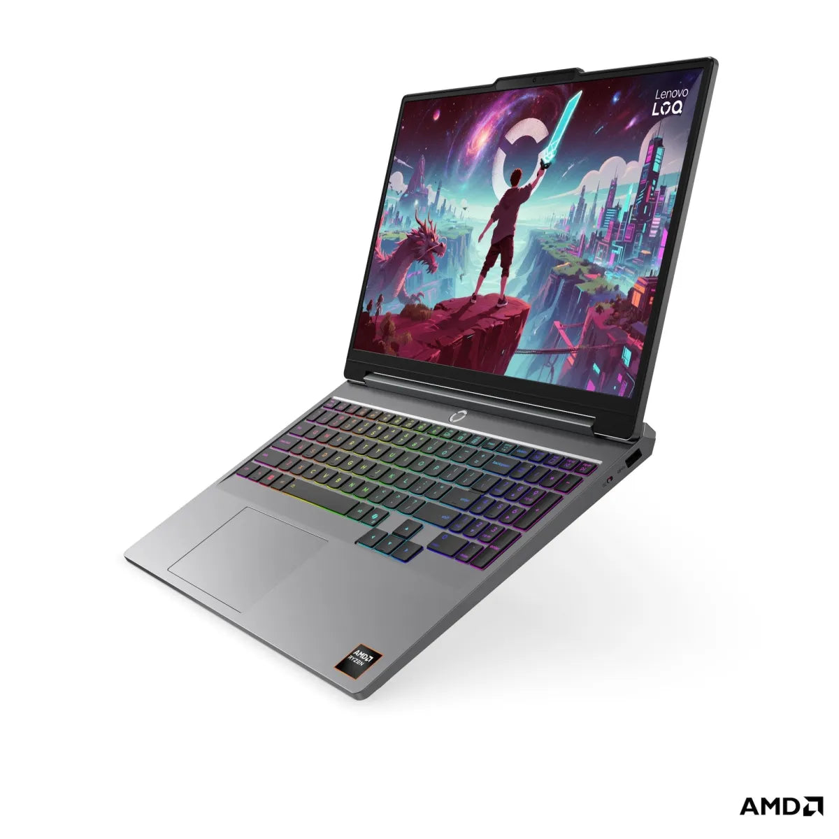 Гейминг преносим компютър Lenovo LOQ AMD Ryzen 7 250 15.3inch WUXGA AG 165Hz 32GB DDR5 1TB RTX5050 8GB NoOS Luna Grey 3y