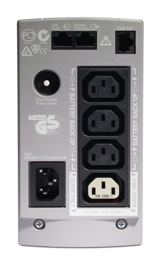 Off Line UPS APC Back-UPS CS 350 UPS AC 230V 210Watt 350VA RS-232 USB output connectors 4 beige