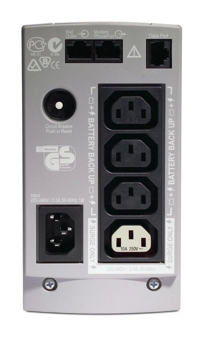 Off Line UPS APC Back-UPS CS 350 UPS AC 230V 210Watt 350VA RS-232 USB output connectors 4 beige