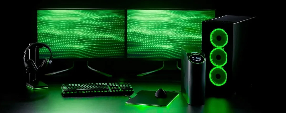Line Interactive UPS тип кула APC Back-UPS Pro UPS tower RGB lights AC 230V 1320Watt 2200VA 1-phase output connectors 6 Black midnight