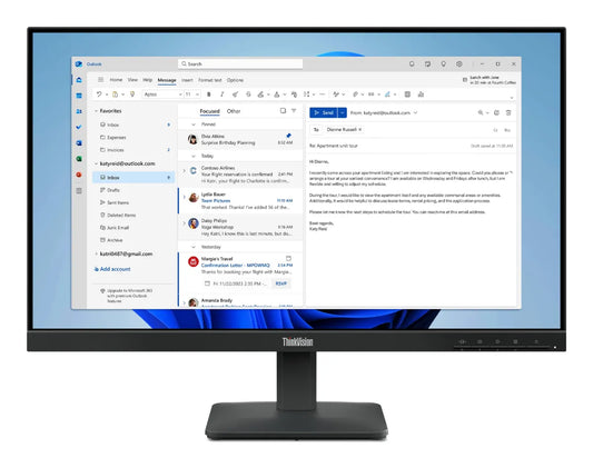Бизнес монитор Lenovo ThinkVision S24-4e 23.8inch IPS WLED QHD 250cd/m2 4ms HDMI VGA