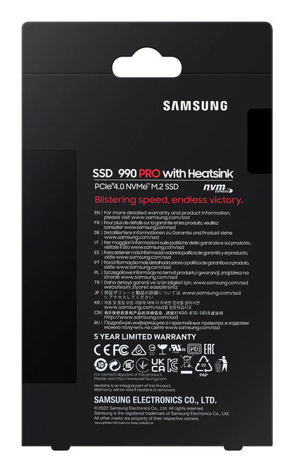Вътрешни SSD Samsung SSD 990 PRO Heatsink 1TB M.2 NVMe PCIe 4.0