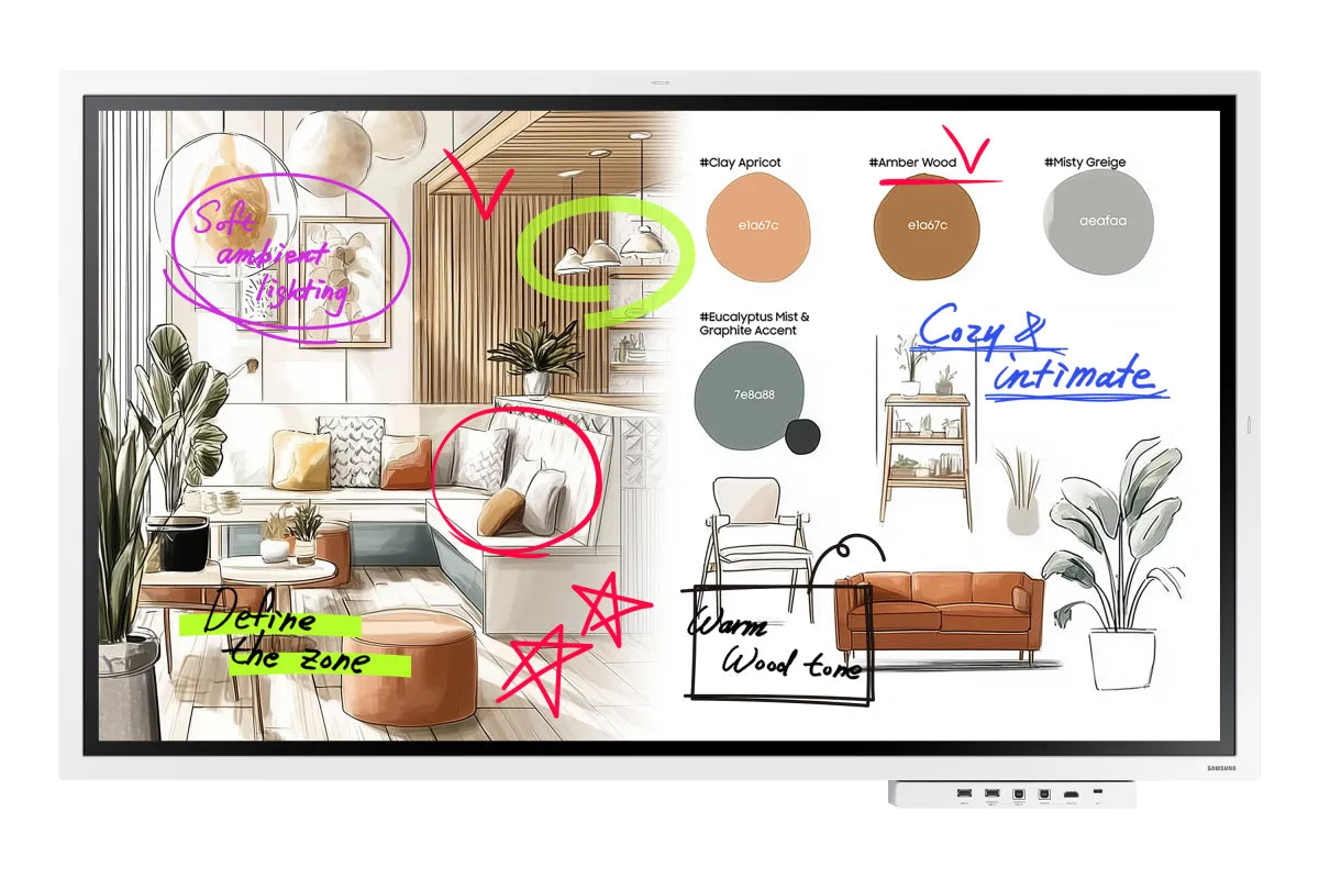 Професионален дисплей със сензорен екран Samsung FLIP 5 PRO WM55FX 55inch Tactile Infrared 20p UHD 3840x2160 16:9 350 without glass 16/7 from the mate