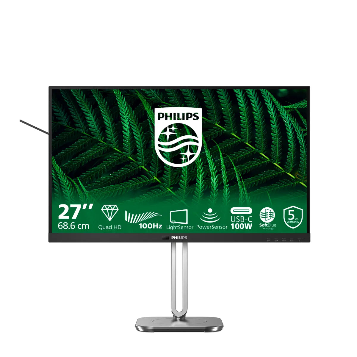 Бизнес монитор Philips 27B2G5601/00 Monitor 27inch 2560x1440 100Hz 2xHDMI DP USB dark gray