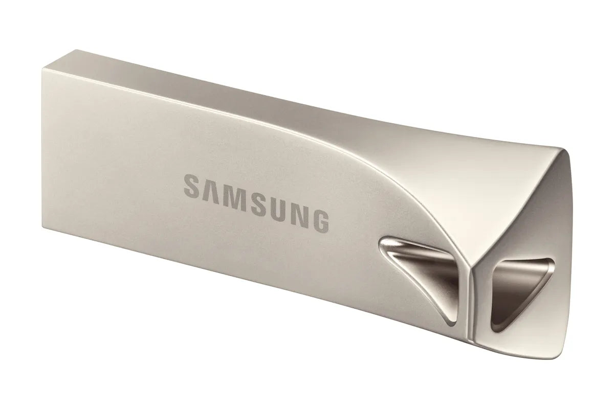 Памет USB Samsung BAR Plus USB Type-A 64GB 300 MB/s read 110 MB/s write resistant USB 3.1 Champagne Silver with key ring