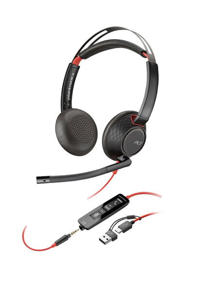 Бизнес слушалки HP Poly Blackwire 5220 Stereo USB-C Headset +3.5mm Plug +USB-C/A Adapter SmartBuy