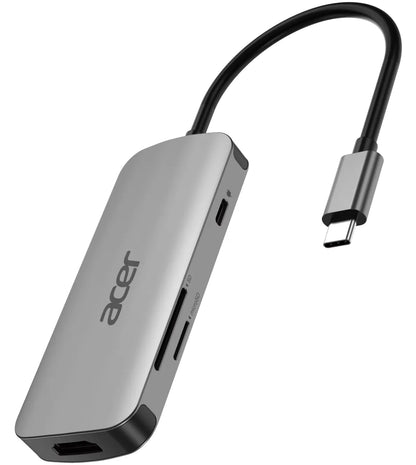 USB хъбове Acer 7in1 Type C dongle 1xtypeC 1xHDMI 4K60 3xUSB3.2 1xSD/TF 1xPD