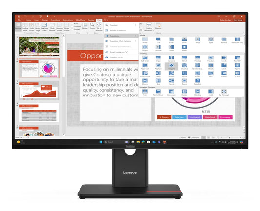 Бизнес монитор Lenovo ThinkVision T27-40 27inch IPS 16:9 1920x1080 100Hz 250cd/m2 1500:1 4ms 1xHDMI 1.4 1xDP 1.2 1xVGA USB-HUB 99 sRGB 3y