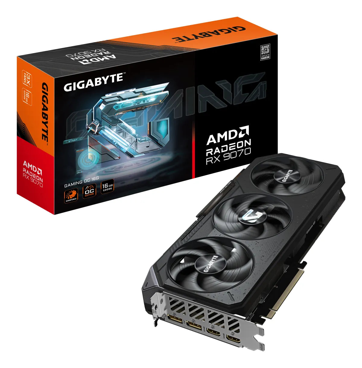 Графична карта за настолен компютър GIGABYTE Radeon RX 9070 GAMING OC 16GB GDDR6 2xDP 2xHDMI