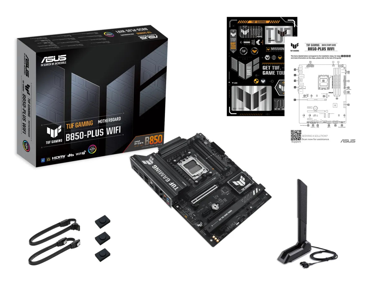 Гейминг дънна платка ASUS TUF GAMING B850-PLUS WIFI AM5 DDR5 ATX MB 1xHDMI 1xDP 3xM.2 4xSATA