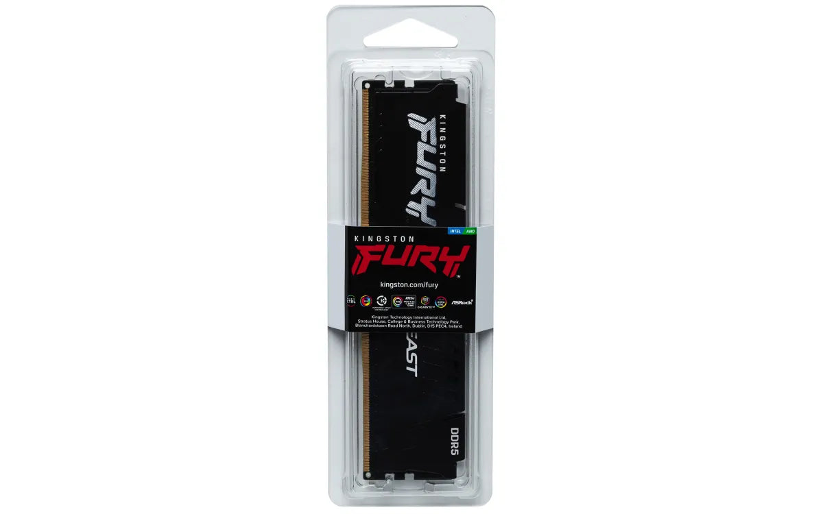 Памет за настолeн компютър Kingston Technology KINGSTON 16GB 5200MHz DDR5 CL40 DIMM FURY Beast Black
