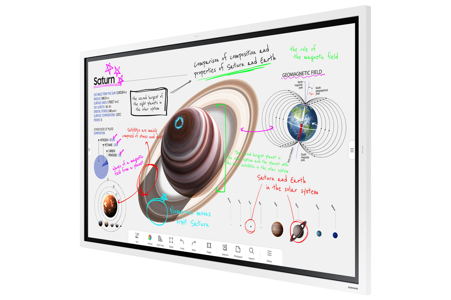 Професионални дисплеи със сензорен екран Samsung Flip Pro Digital Flipboard 55inch 4K IR Touch HDMI USB LAN WiFi WPA2 Enterprise Bluetooth Tizen 6.5 SoC 2x10W 400x400