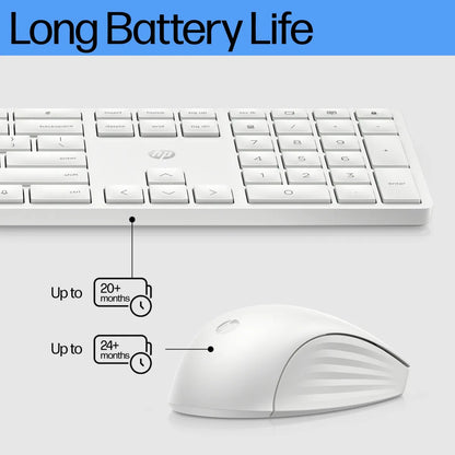 Мишка и клавиатура - безжични HP 655 White Wireless Keyboard and Mouse Combo