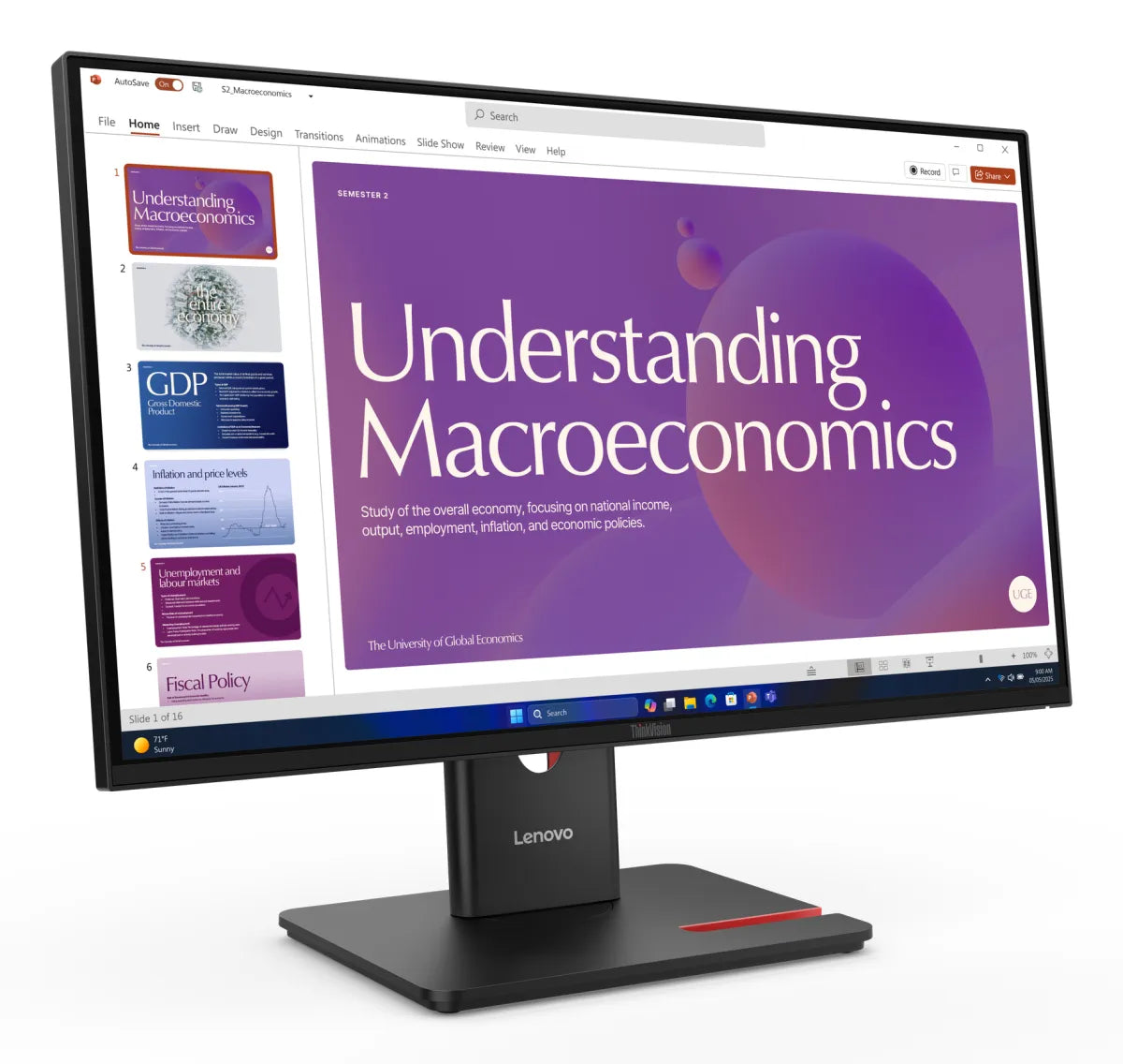 Бизнес монитор Lenovo ThinkVision T24D-40 23.8inch 1920x1080 IPS 120Hz USB-C docking 96W Daisy Chain Speakers 2x2W Epeat Gold TCO10