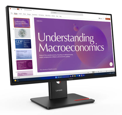 Бизнес монитор Lenovo ThinkVision T24D-40 23.8inch 1920x1080 IPS 120Hz USB-C docking 96W Daisy Chain Speakers 2x2W Epeat Gold TCO10