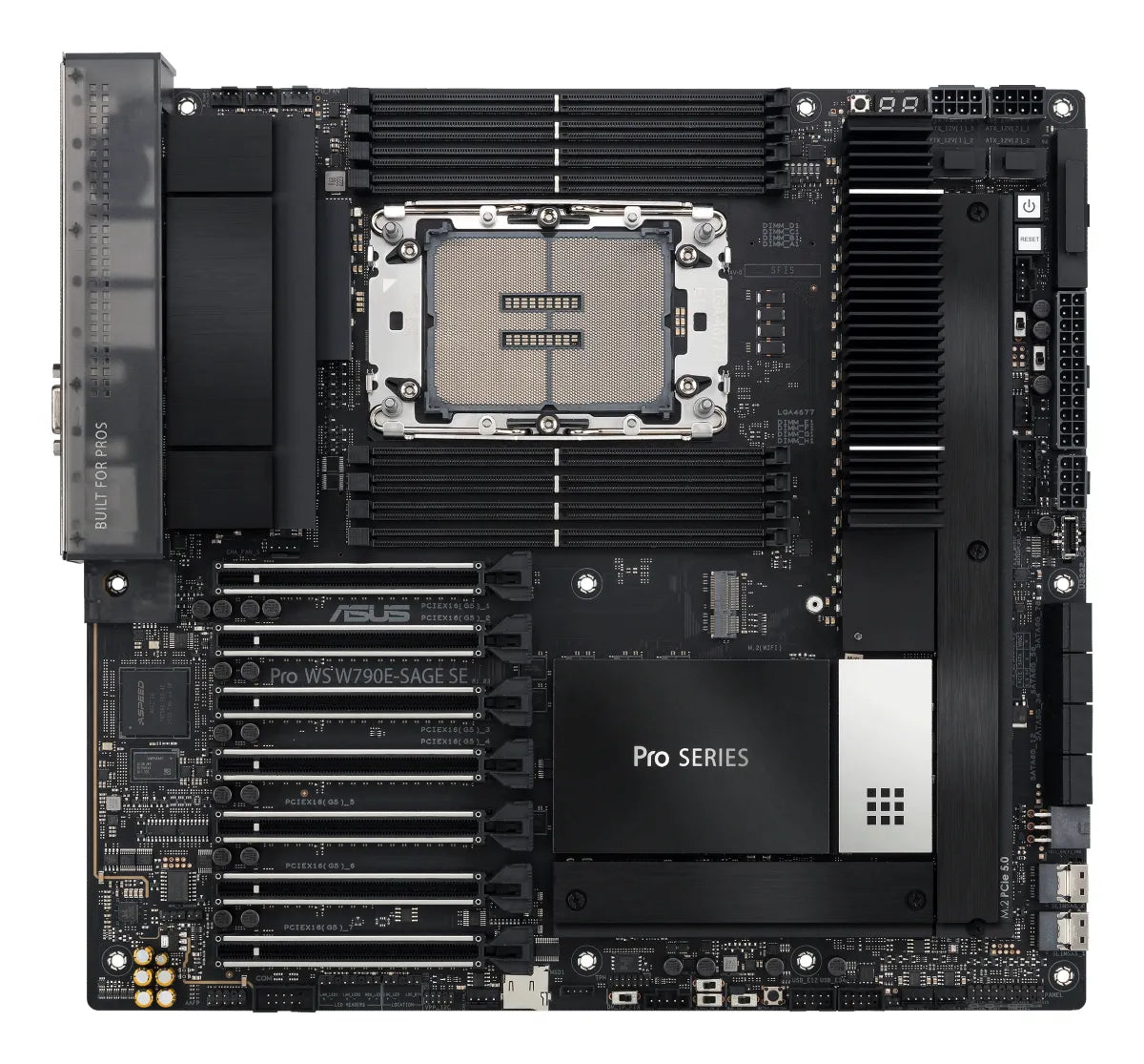 Дънна платка INTEL ASUS PRO WS W790E-SAGE SE LGA4677 ATX 8xDDR4 7xPCIe 4.0 x16 8xSATA 3xM.2