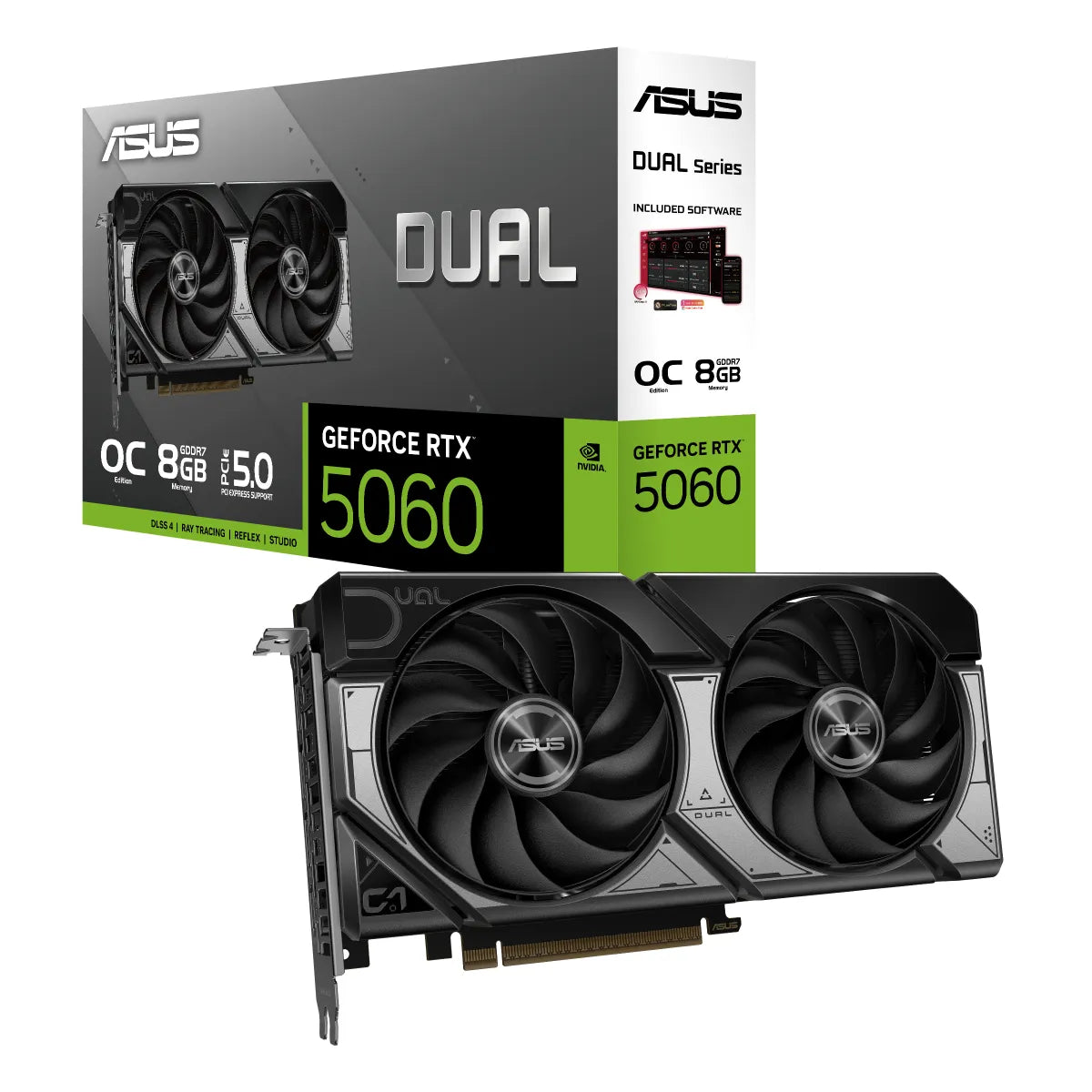 Графична карта за настолен компютър ASUS DUAL RTX 5060 OC 8GB GDDR7 3xDP 1xHDMI