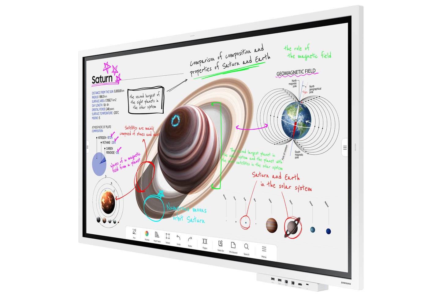Професионални дисплеи със сензорен екран Samsung Flip Pro Digital Flipboard 55inch 4K IR Touch HDMI USB LAN WiFi WPA2 Enterprise Bluetooth Tizen 6.5 SoC 2x10W 400x400