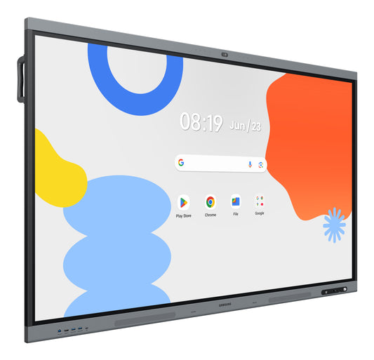 Професионални дисплеи със сензорен екран Samsung WAFX-P Eboard WA75FX-P 75inch Android 15 EDLA Octacore 16GB RAM 128GB storage UHD IR Touch 3xHDMI USB-C PD 65W 48Mpixel auto