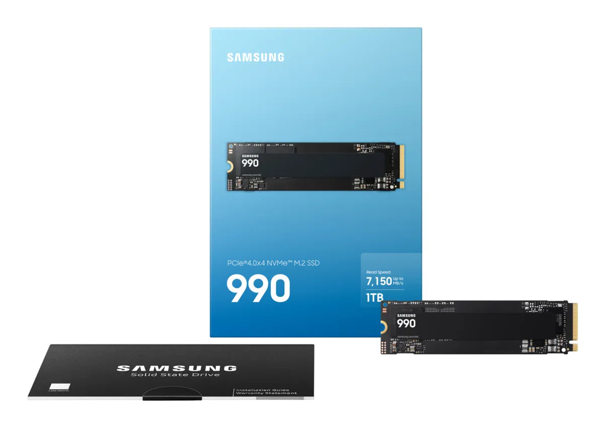Вътрешни SSD Samsung 990 Basic SSD 1TB M.2 NVMe PCI 4.0 up to 7.150 MB/s read + up to 6.450 MB/s write Internal SSD for PCs NB consoles