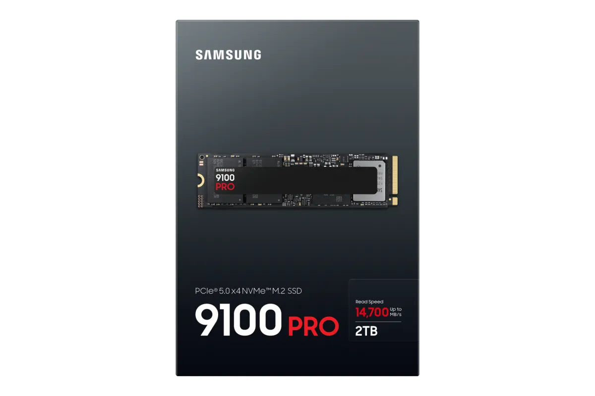 Вътрешни SSD Samsung 9100 PRO SSD NVMe M.2 2TB PCIe 5.0 14.800 MB/s Read 13.400 MB/s Write Internal SSD for Gaming and video editing Black