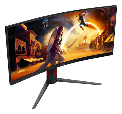 Гейминг монитор AOC CU34G4 34inch Curved Fast VA UWQHD 21:9 180Hz 0.5ms 300cd/m2 HDMI 2.0 DP1.4 Speakers