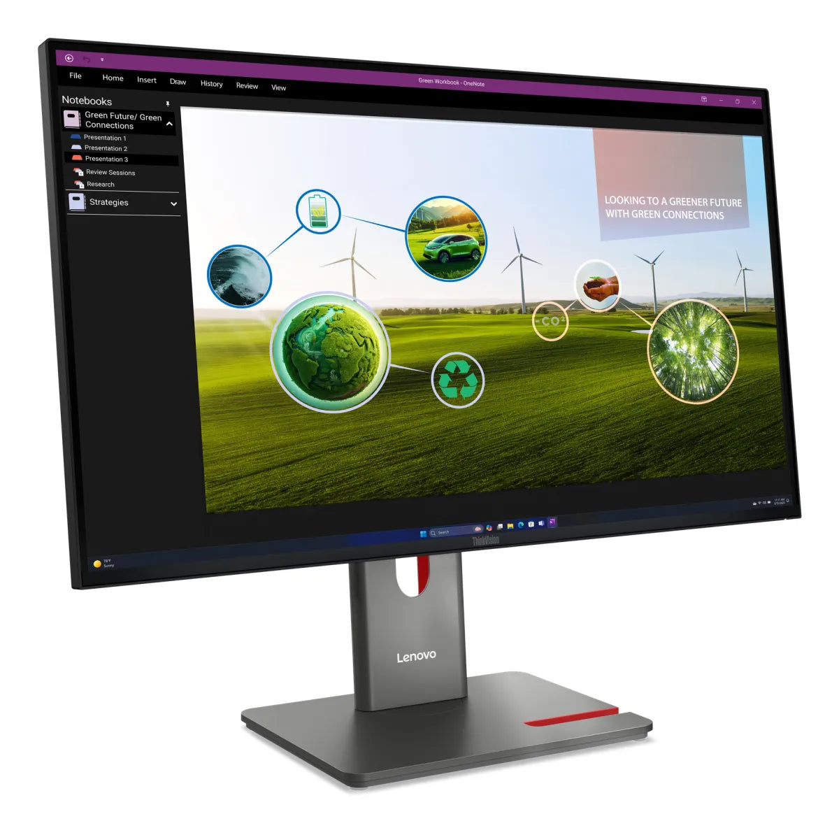 Бизнес монитор Lenovo ThinkVision P27Q-40 27inch 2560x1440 IPS 120Hz Daisy Chain KVM/eKVM USB-C 15W Factory calibrated panel Epeat Gold TCO10