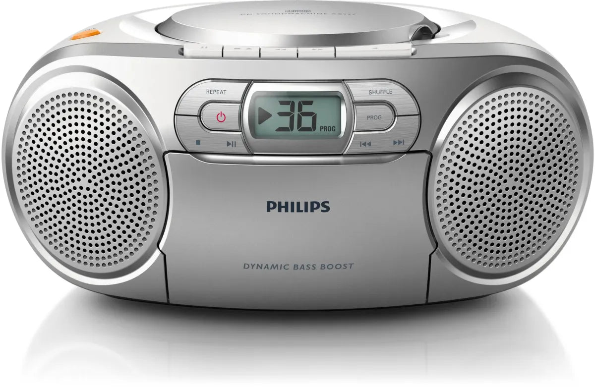 Philips CD Soundmachine, cassette, MP3-link, FM, 2 x 1 W RMS, Audio-In (3.5 mm)
