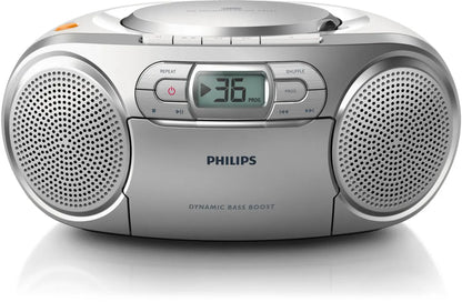 Philips CD Soundmachine, cassette, MP3-link, FM, 2 x 1 W RMS, Audio-In (3.5 mm)