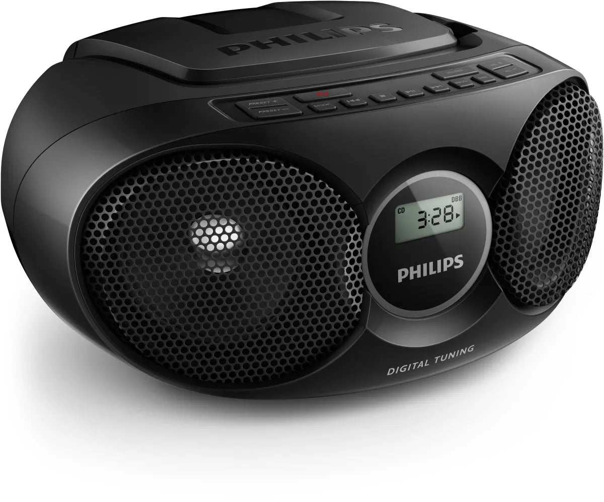 Philips CD Player, Radio (Dynamic Bass Boost, FM Stereo Tuner, CD Shuffle/Repeat Function, 20-Track CD Programmable, 3.5-mm Audio-In