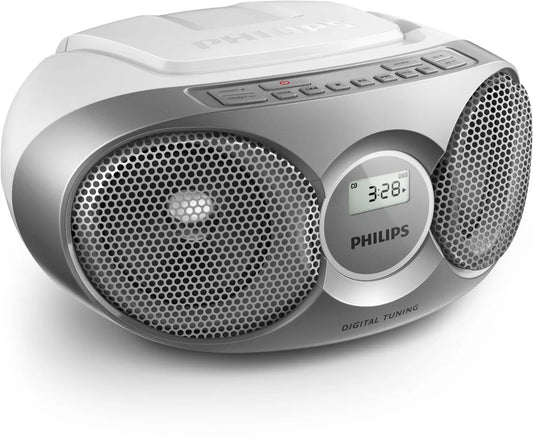 Philips CD Player, Radio (Dynamic Bass Boost, FM Stereo Tuner, CD Shuffle/Repeat Function, 20-Track CD Programmable, 3.5-mm Audio-In